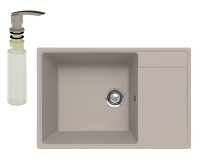 Мойка кухонная Ulgran Quartz Prima 760 лен + дозатор UQ 02 лен