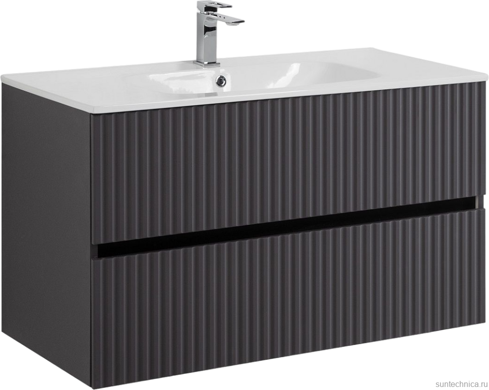 Тумба с раковиной Art&Max Torino 100 подвесная, графит