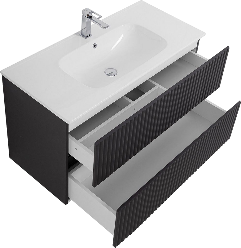 Тумба с раковиной Art&Max Torino 100 подвесная, графит