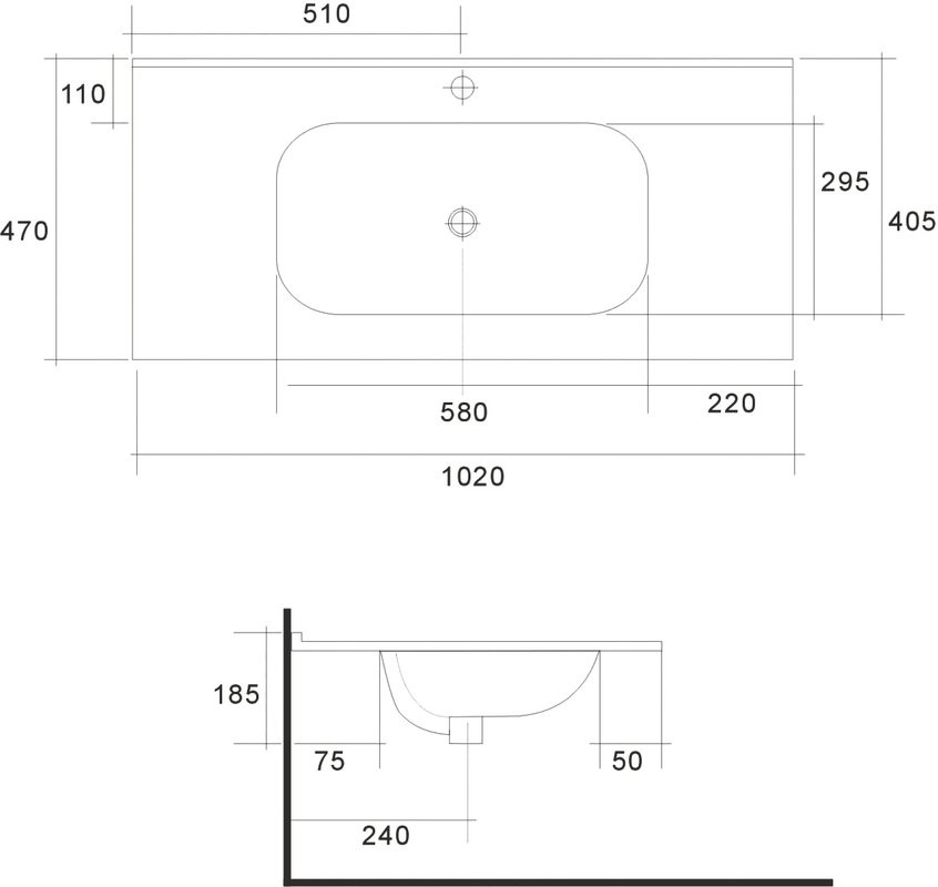 Тумба с раковиной Art&Max Torino 100 подвесная, графит