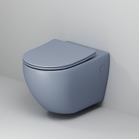 Унитаз подвесной Grossman Color GR-4411BSMS-21 безободковый, с микролифтом, голубой матовый