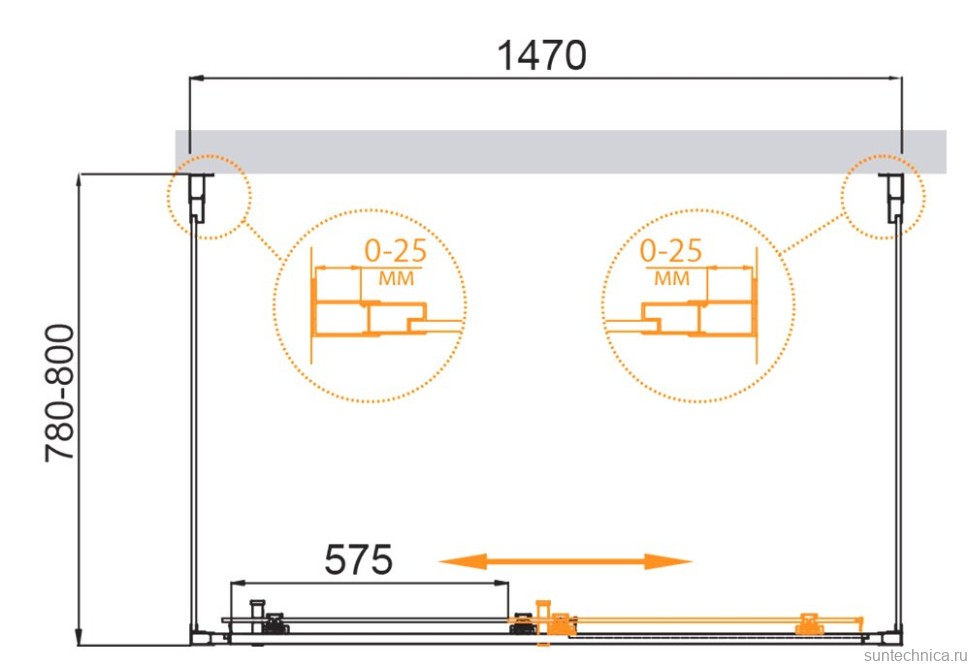 Душевой уголок Cezares Molveno AH-12 150х80 см, профиль хром, стекло прозрачное