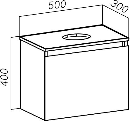 Мебель для ванной комнаты Runo Бари 50 железный камень, раковина Duo 40
