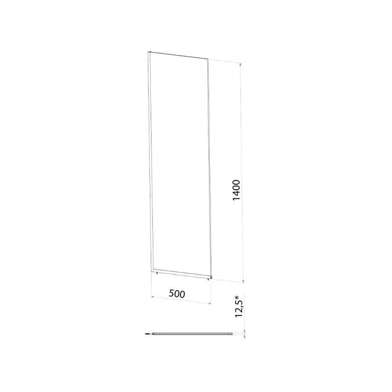 Шторка на ванну Triton Статик Блэк 50х140 профиль матовый черный