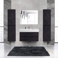 Мебель для ванной комнаты Cezares Molveno 46 100 nero, с раковиной Cezares CZR-MIL-100-LVB