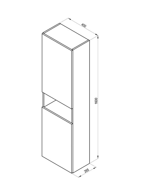 Шкаф-пенал для ванной Ravak Natural SB 45 L/R глянцевый белый