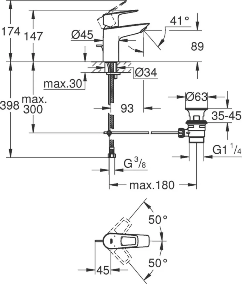 Смеситель для раковины Grohe BauLoop 23335001