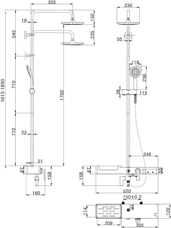 Душевая стойка Lemark Tropic LM7007C