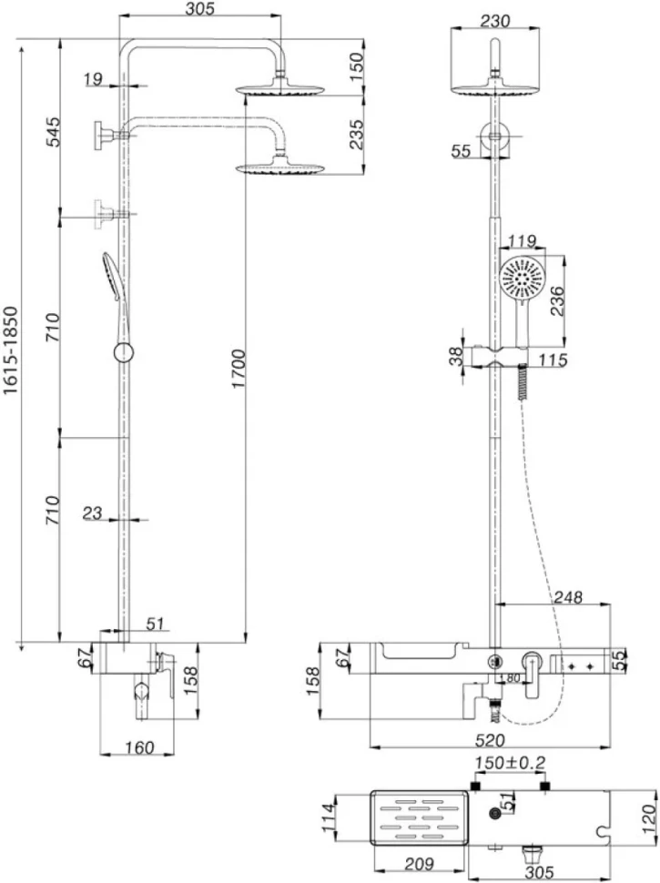 Душевая стойка Lemark Tropic LM7007C