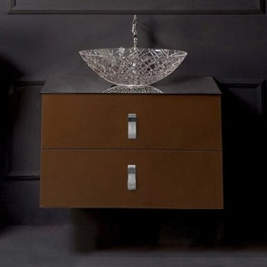 Тумба с раковиной Armadi Art NeoArt 80 шоколад с ручками Glaze хром