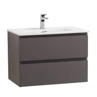 Тумба с раковиной BelBagno Kraft 70 подвесная, матовая темно-серая, раковина bb700etl