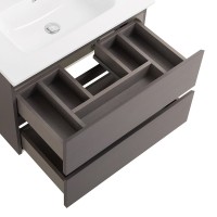 Тумба с раковиной BelBagno Kraft 70 подвесная, матовая темно-серая, раковина bb700etl