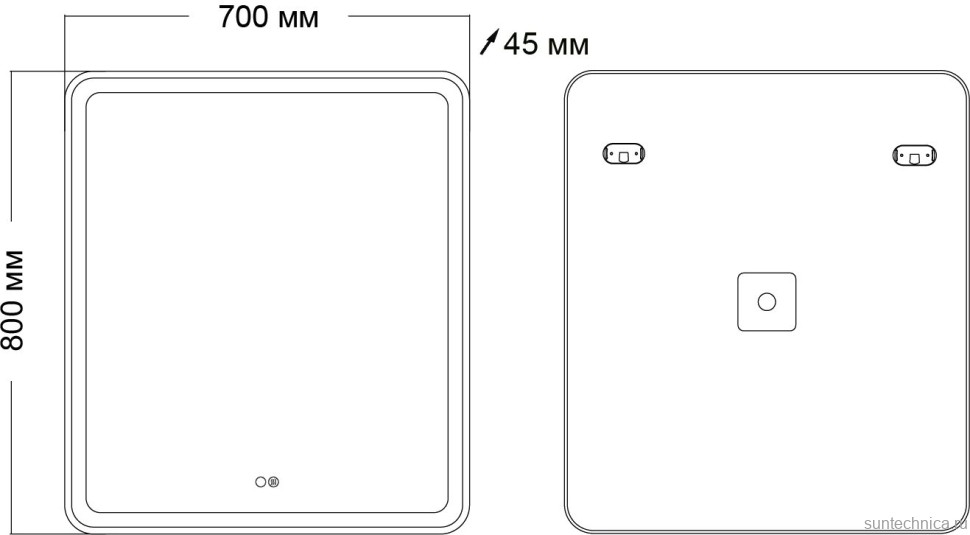 Зеркало Grossman Leo 70 с подсветкой, с антизапотевателем