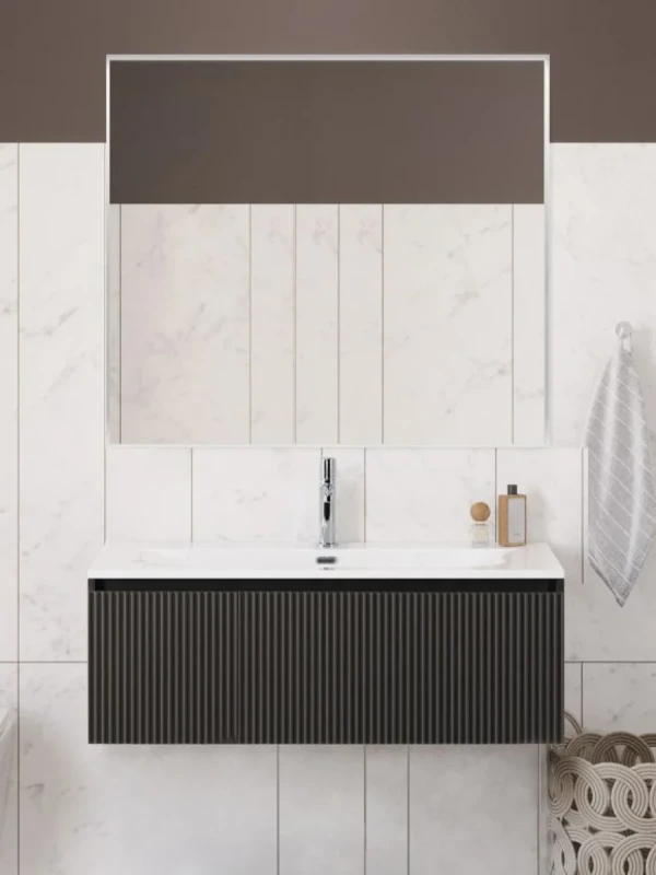 Мебель для ванной комнаты BelBagno Uno 100 подвесная, 1 ящик, матовая темно-серая
