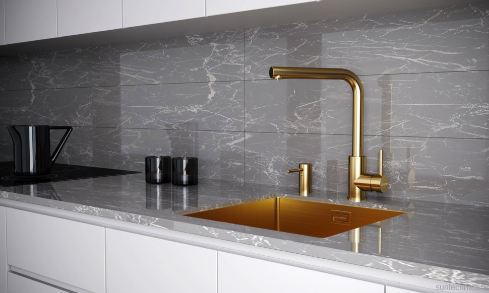 Смеситель для кухни Paulmark Twin Tw213622-BG брашированное золото