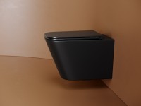 Унитаз подвесной Ceramicanova Union CN4009TMB с микролифтом, безободковый, черный матовый