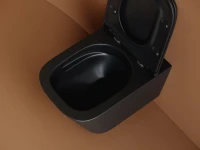 Унитаз подвесной Ceramicanova Union CN4009TMB с микролифтом, безободковый, черный матовый