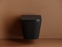 Унитаз подвесной Ceramicanova Union CN4009TMB с микролифтом, безободковый, черный матовый
