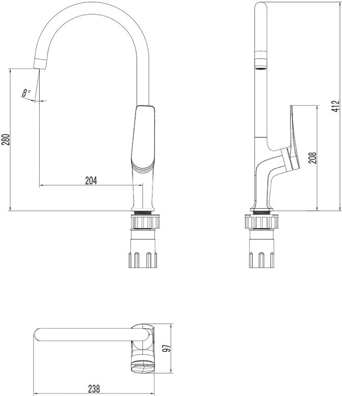 Смеситель для кухни Lemark Bronx LM3705GM графит