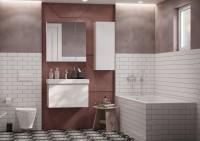 Тумба с раковиной AQUATON Асти 70 белая глянцевая, ясень шимо