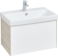 Тумба с раковиной AQUATON Асти 70 белая глянцевая, ясень шимо