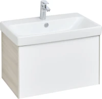 Тумба с раковиной AQUATON Асти 70 белая глянцевая, ясень шимо