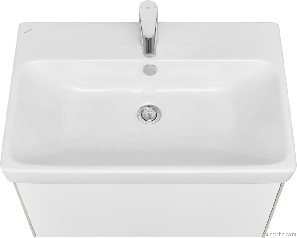 Тумба с раковиной AQUATON Асти 70 белая глянцевая, ясень шимо