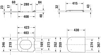 Комплект Унитаз подвесной Duravit Happy D.2 2222098900 rimless + Крышка + Звукоизоляция AlcaPlast + Кнопка Thin THIN M578 черный матовый + Инсталляция A101 Sadromodul