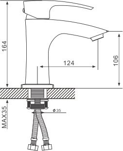 Смеситель для раковины Gappo G07 G1007 хром