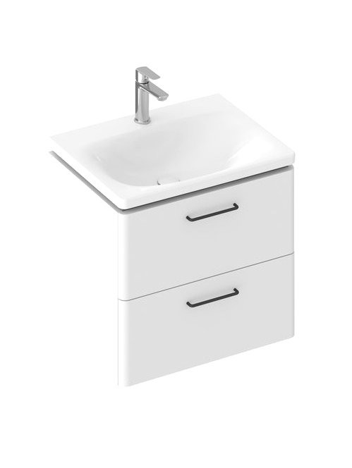 Тумба с раковиной Ravak Balance II SD 80 глянцевая белая, ручки черные