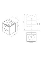 Тумба с раковиной Ravak Balance II SD 80 глянцевая белая, ручки черные