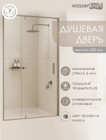 Душевая дверь в нишу Wasserkraft Spree 14P 90 см, профиль никель, стекло прозрачное