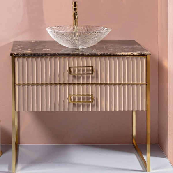 Тумба под раковину Armadi Art Monaco 100 для столешницы капучино, золото