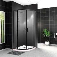 Душевой уголок BelBagno Uno -195 R 2 90 C Nero профиль черный, стекло прозрачное