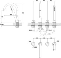 Смеситель на борт ванны WHITECROSS Y Y1232CR С ВНУТРЕННЕЙ ЧАСТЬЮ, хром