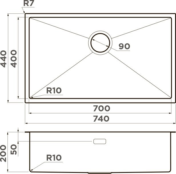 Комплект Мойка Omoikiri Taki 74-U/IF-GM вороненая сталь + Измельчитель Nagare 750