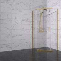 Душевой уголок Triton Дека -Голд 90x90, профиль золото, стекло прозрачное