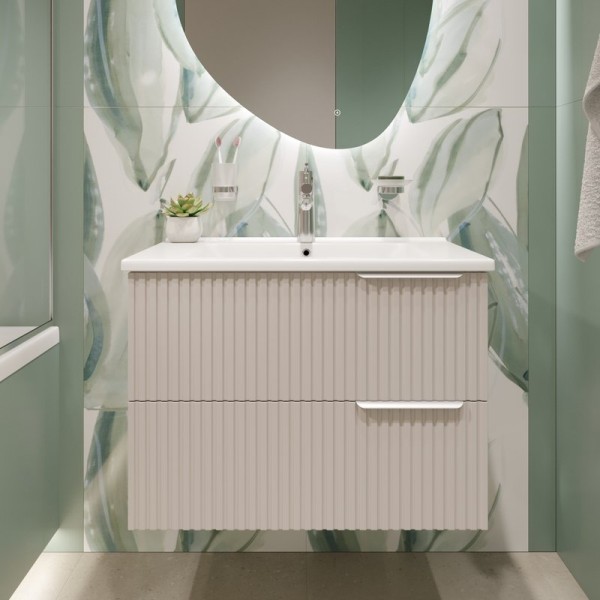 Тумба с раковиной STWORKI Хаммель 75 бежевая