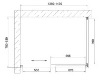 Душевой уголок Vegas Glass ZP+ZPV 140*80 08 10 профиль глянцевый хром, стекло сатин