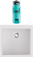Комплект Мойка Omoikiri Bosen 57A-WH белая + Измельчитель Nagare slim 1250-AZ azur blue