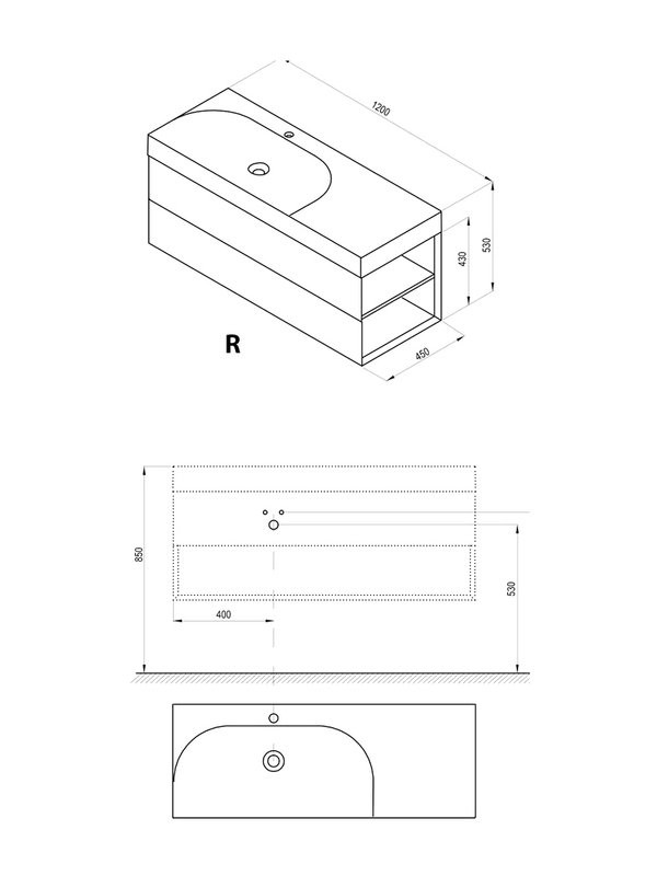 Тумба под раковину без столешницы Ravak Lite SD 120 R алебастровая розовая