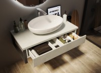 Тумба с раковиной 1MarKa Grunge Loft 100 бетон светлый