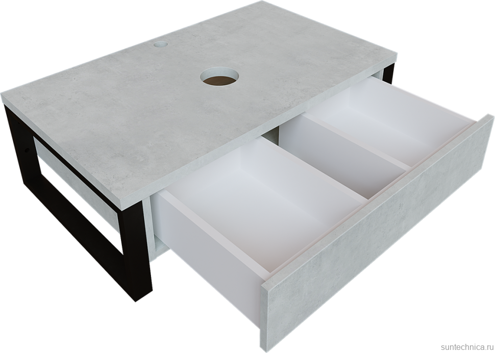 Тумба с раковиной 1MarKa Grunge Loft 100 бетон светлый