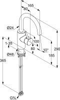 Смеситель для раковины Kludi Bozz 380283976 черный матовый