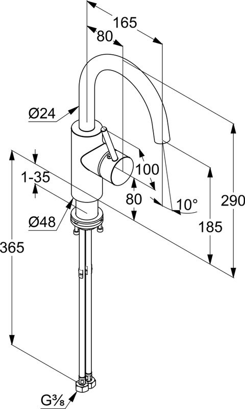 Смеситель для раковины Kludi Bozz 380283976 черный матовый