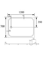 Поддон для душа Abber AD3C127 120х70 см, белый