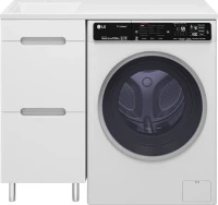 Тумба с раковиной Misty Байкал 40 L для стиральной машины, белая