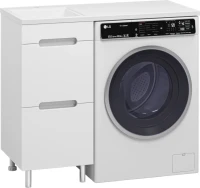 Тумба с раковиной Misty Байкал 40 L для стиральной машины, белая