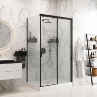 Душевой уголок Ceruttispa Marbella 120B-R 120x80, профиль черный
