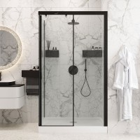 Душевой уголок Ceruttispa Marbella 120B-R 120x80, профиль черный